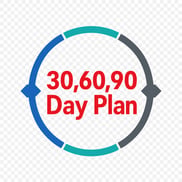 30 60 90 Day Plan in Large Red Letters